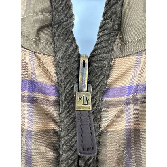 Lauren Ralph Lauren Reversible Quilted Vest W Corduroy Accents Size L - Picture 10 of 16